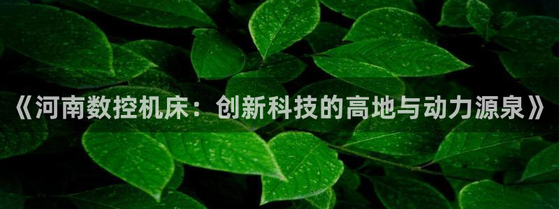 天辰注册娱乐:《河南数控机床:创新科技的高地与动力源泉》